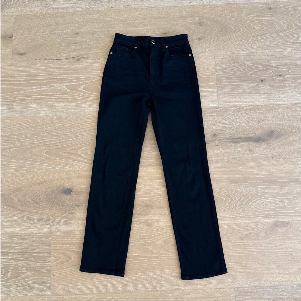 KHAITE Jeans Straight Leg Abigail Size 24 Black